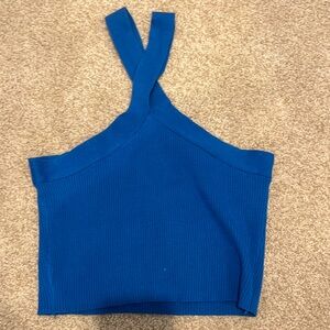 Blue crossover top
